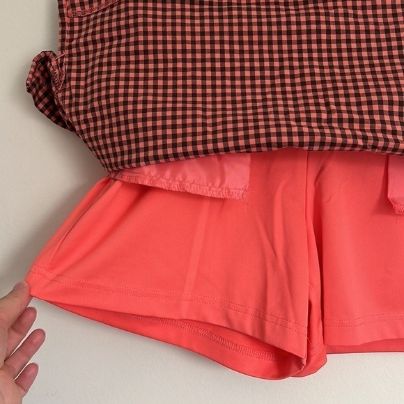 Lady Hagen Georgia Peach Plaid Carroll Gingham Tennis Skort - Picture 4 of 7